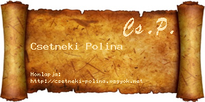 Csetneki Polina névjegykártya
